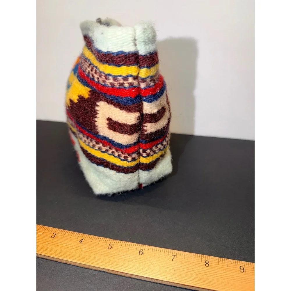 Manos Zapotecas Wool Handwoven Aztec Cosmetic Clutch Bag Geometric Pouch Mexico